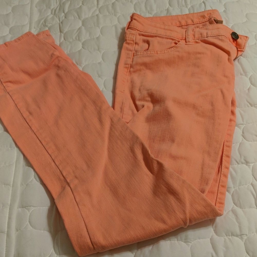 Coral skinny jeans